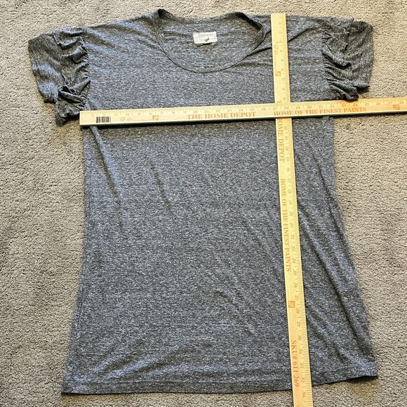 Current/Elliott Women 2 Medium Dress Ruffle Roadie T-shirt Heathered Gray - Picture 7 of 7